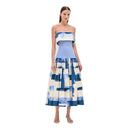 Women's Strapless Open Back Patchwork Long Dress
