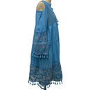 New Spring Embroidery Crochet Lace Boho Dress Women Elegant Off Shoulder Tassel Ruffle Mini Dress Summer V Neck Lady Beach Dress