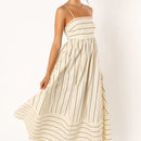 Spring And Summer Striped Vest Backless Large Swing New Dress For Women, Collarless And Sleeveless Oversized Swing Dress