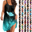 Gradient print Sleeveless Boho beach dress