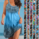 Gradient print Sleeveless Boho beach dress
