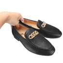New Style Men's Loafers with Rhinestone Buckles for Weddings and Parties Handmade Genuine Leather Smoking Shoes