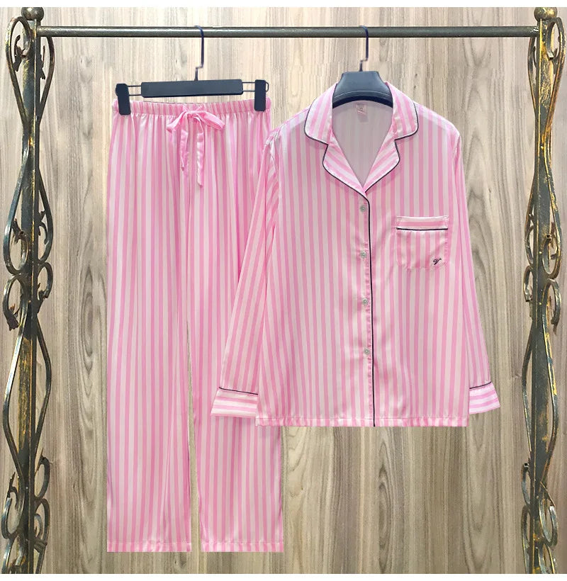 Women 2 Piece Set Satin sleepwear