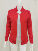 2025 Women's Thin White Blazer Summer Autumn Slim Fit Long Sleeve Open Stitch Office Coat Tops Black Ladies Fashion Outwear