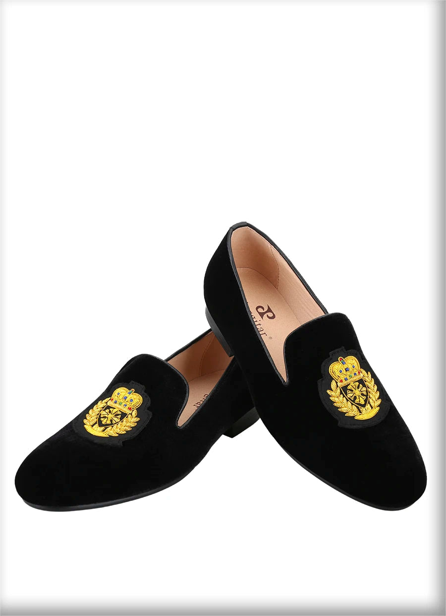 Summer New Model Imported From India British Royal Style Patch Embroidery Men Velvet Shoes Handmade Slip-On Loafers