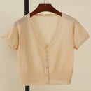Outerwear Jerseys Summer Cardigan Women Cropped Blouse