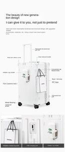 Large Capacity Aluminum Frame Trolley Luggage