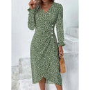 Women's V-Neck Floral Midi Dress
