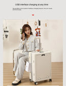 Aluminum Suitcase Front Opening Rolling Luggage