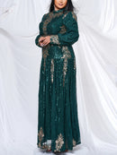 Women's Plus size Sequins High Neck Dress