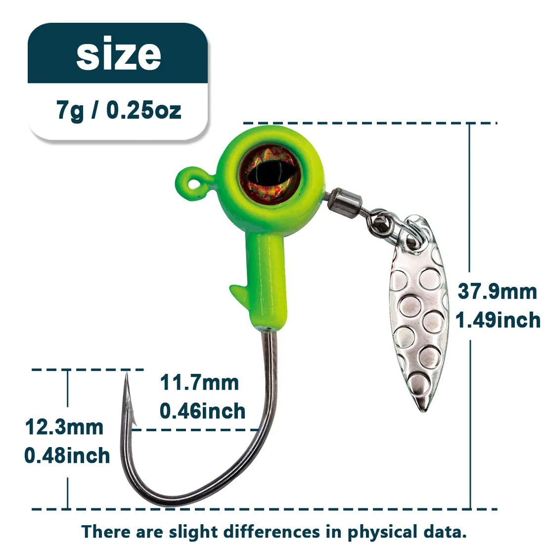 Fishing Jig Head Hooks with Spinner