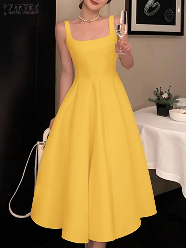 Women Vintage Sleeveless Tank Dress