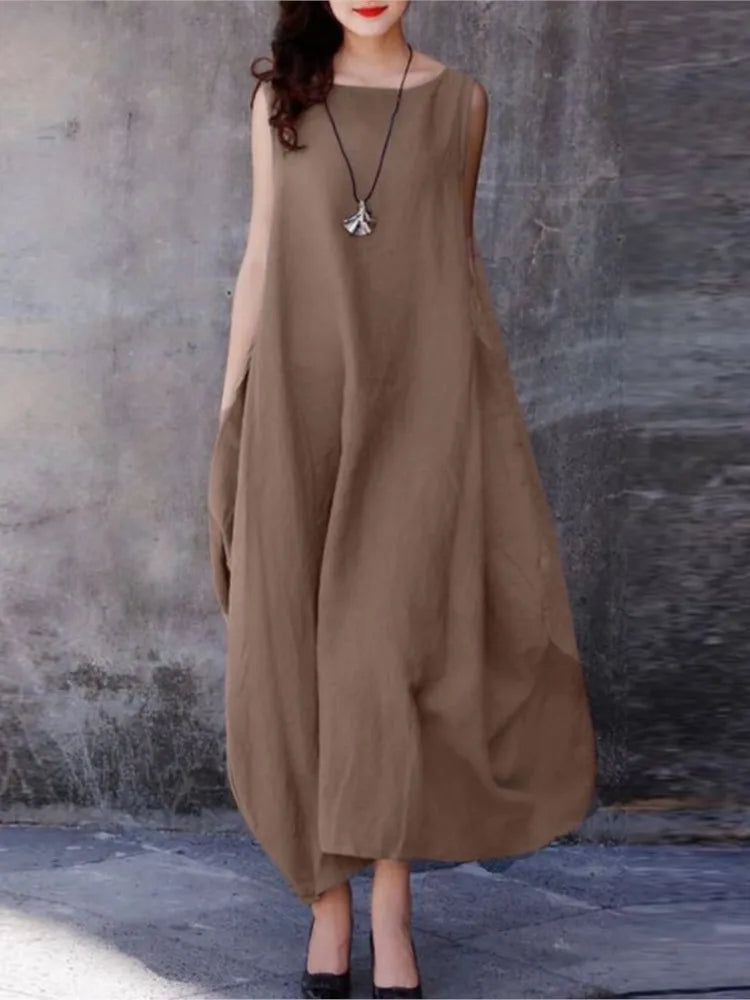 Women's Long Loose Sleeveless Dress