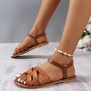 Women's Flat Bottom Roman Strap Sandals