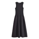 Khaki Elegant Long dresses 2025 Women's spring Sleeveless black dresses
