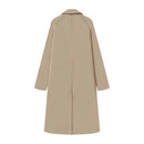 TRAF Women's Fashion Long Trench Coat Retro Loose Single-breasted Coat Autumn and Winter Lapel High Street Temperament Coat