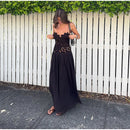 Women's Sleeveless High Waist Pleated Hollow Lace Dress