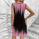 New Summer Women's Vest Skirt 3D Printed Gradient Color Butterfly Casual Fashion Vacation Beach Dress for Female