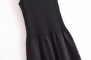 Fashion temperament European and American style summer women's clothing new two-color splicing long vest dress