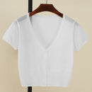 Outerwear Jerseys Summer Cardigan Women Cropped Blouse