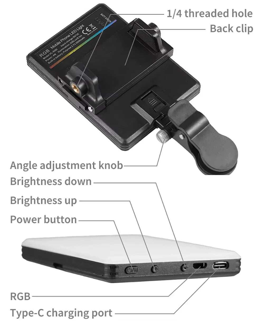 Mini LED Portable Pocket Clip Lamp