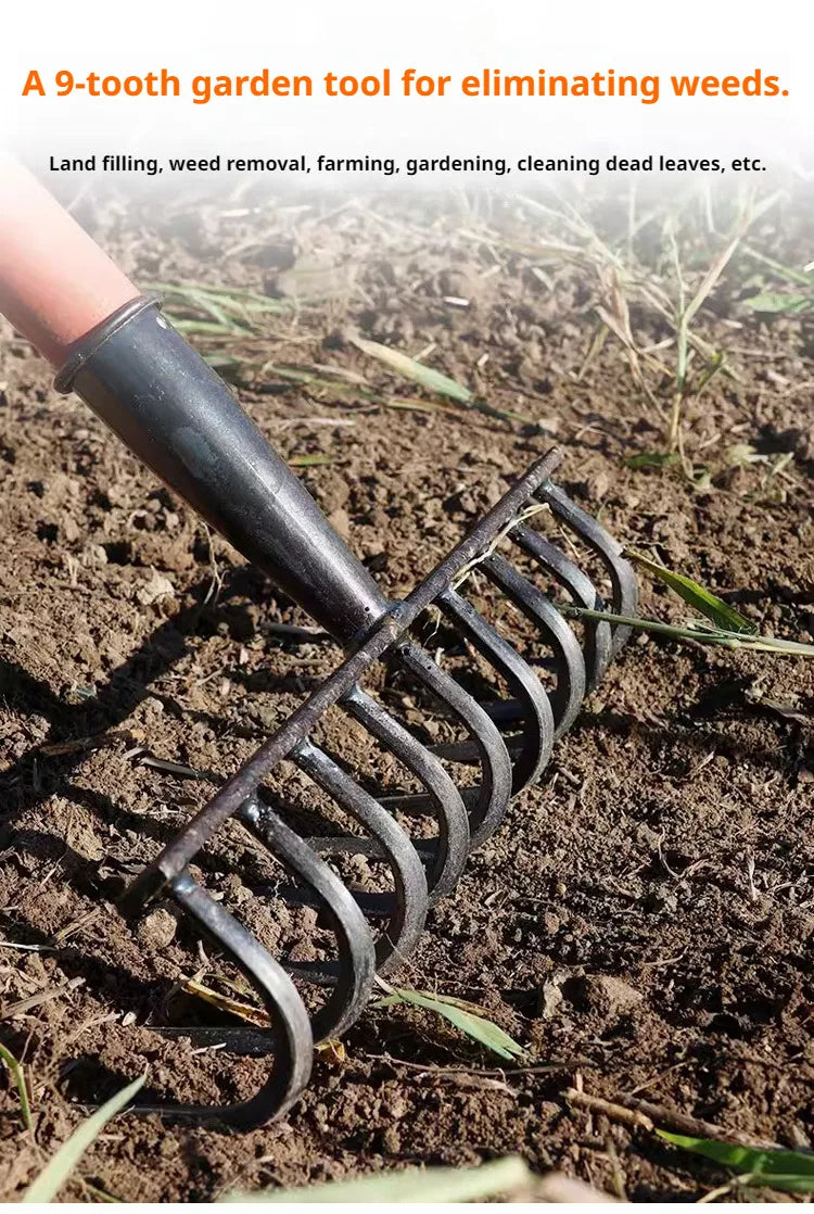 Multifunctional Ninetooth Nail Rake