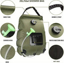 5-gallon solar-heated camping shower bag
