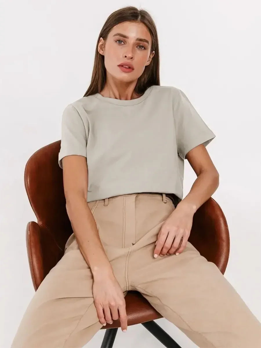 Summer 100% Cotton Women's T-shirt