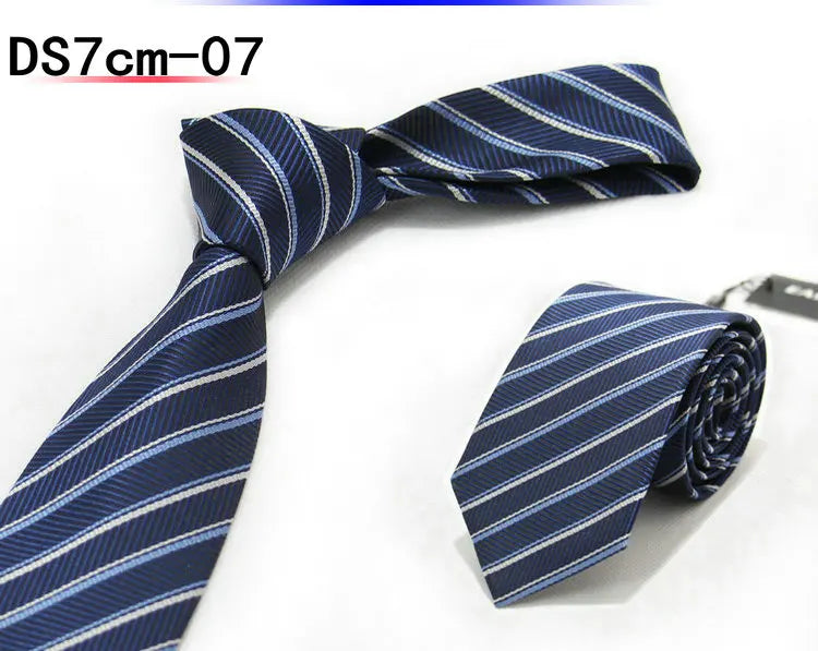 New 7CM Mens Ties Striped Necktie Formal Classic Business Neck Ties Jacquard Woven Necktie For Men Groom Wedding Party Neckwear