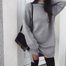 Women's Oversized Turtleneck Asymmetrical Pullover Dress