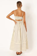 Spring And Summer Striped Vest Backless Large Swing New Dress For Women, Collarless And Sleeveless Oversized Swing Dress