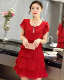 Women Ruffle Short Sleeve Dress