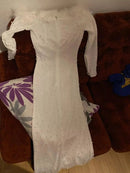 Women's Long White Pearls Dress