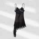 Sexy Sling Dress Women V Neck Hollow Out Backless Patchwork Lace