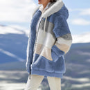 Oversized Jacket for Women Coat 2025 Autumn Winter Warm Plush Pocket Hooded Streetwear Loose Lady Zipper Cashmere Outerwear Coat