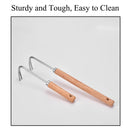 1pc Stainless Steel Wood Handle Garden Weeder