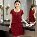 Women Ruffle Short Sleeve Dress