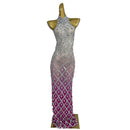 New Rhinestone Sequined Sleeveless Floor Length Dress for Dance Sexy Backless Tight Dress Holiday Party Club Birthday Dress