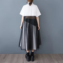 Stripe Print Mid Length Buttoned Midi Dress