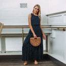 Women's Sleeveless Dot Loose Dresses