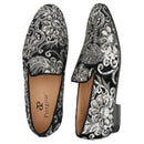 Piergitar Handmade Paisley Pattern Bling Men Velvet Shoes For Party And Wedding Superglamourous Brand Same Model Slip-On Loafers