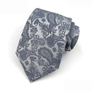 Fashion 8CM Mens Necktie Silver Light Grey Color Stripes Floral Plaid Ties For Man Groom Neck Tie For Business Wedding Party