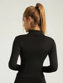Seamless Sports Outerwear Yoga Coat Cropped Jacket for Gym Running High Waisted Moisture Wicking Workout Top with  Coat Women