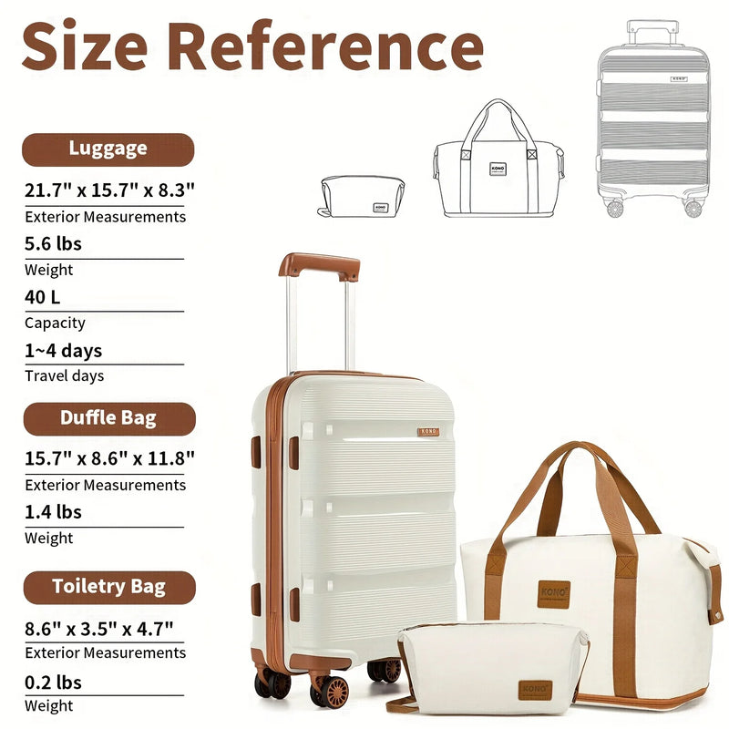 3-Piece Lightweight Hard Shell Suitcase Set