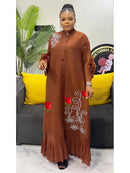 Women Lapel Flower Dress