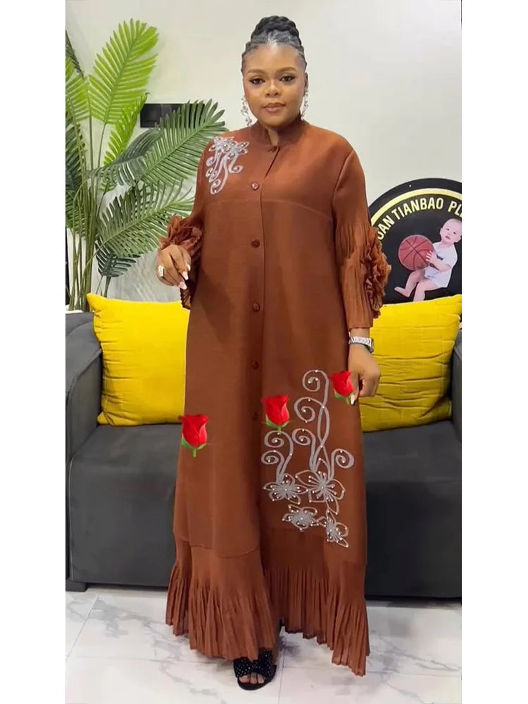 Women Lapel Flower Dress