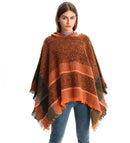 New Autumn Winter Fishbone Pattern Women's Hooded Cape Pullover Cape Women Poncho Lady Capes Black Cloaks