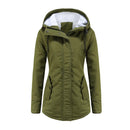 Women's Warm Hooded Parkas, Thick Plush Coats, Female Mid-Long Cotton Jacket, Winter Outwear, Big Size, S-5XL