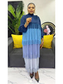 Women's Pleated Puff Sleeve Tassel Dress