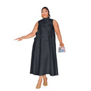 Women Sleeveless Loose 3D Flower O-neck Dress 2025 Summer Bodycon African Street Midi Maxi
